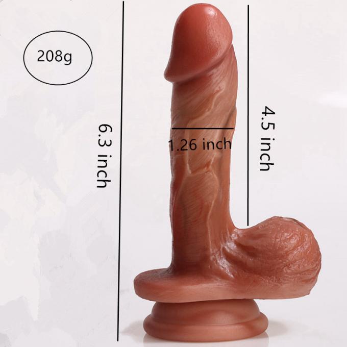 Bdsm Dildo Sex Toy Real 6.3 Inch Silicone Waterproof Portable Wand 0
